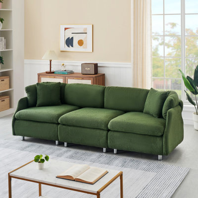 95.3"W Teddy Sofa with Pillows