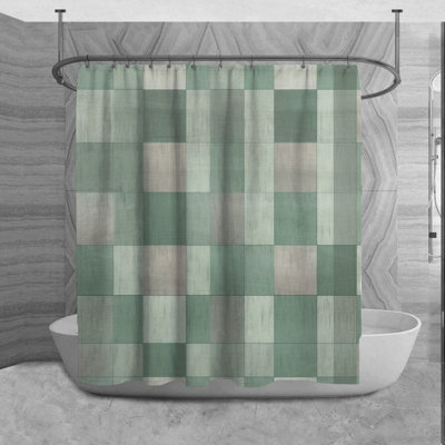 Rideau de douche à carreaux Laceymay