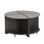 4 pièces de table basse ronde industrielle, robuste et facile à assembler, à 2 niveaux avec rangement pour le salon, jardin, gris