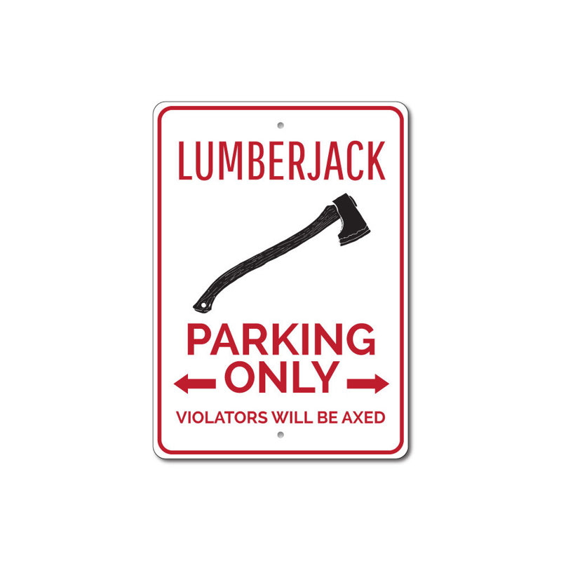 Enseigne en aluminium Lumberjack, H 14 po x l 10 po x P 0,04 po
