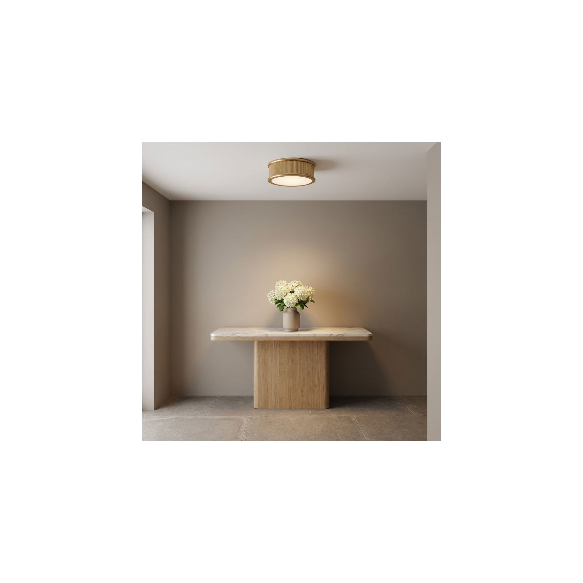 Rigsby Flush Mount, Gild, 6" H x 18" W x 18" D