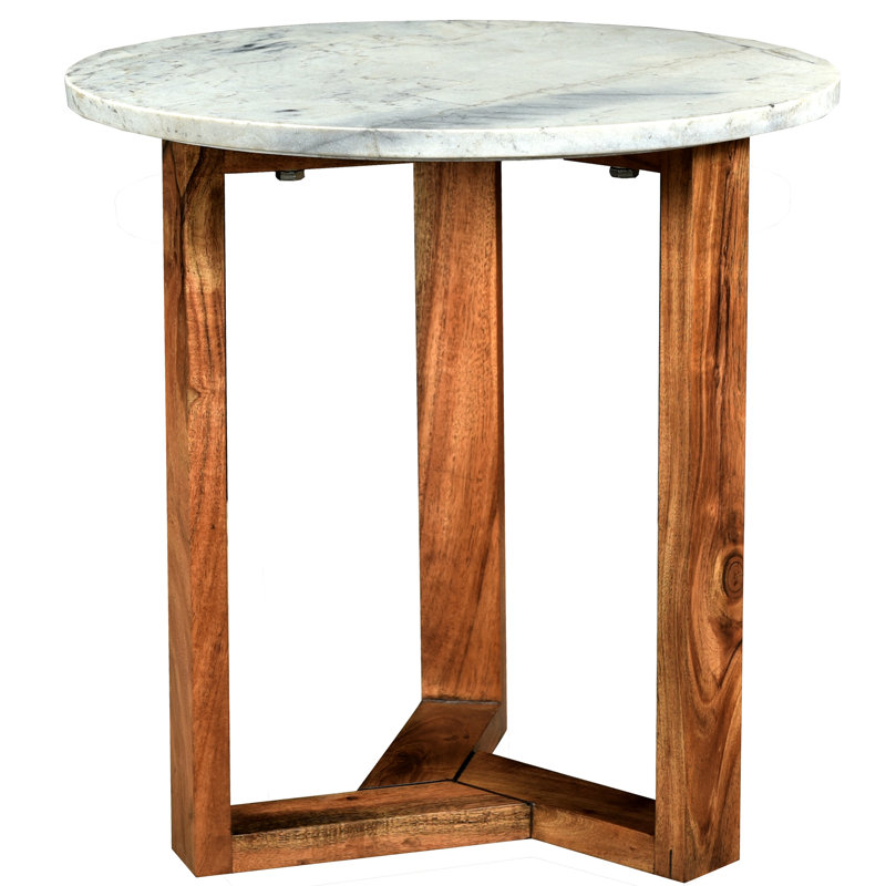 Jinxx Marble End Table, Brown