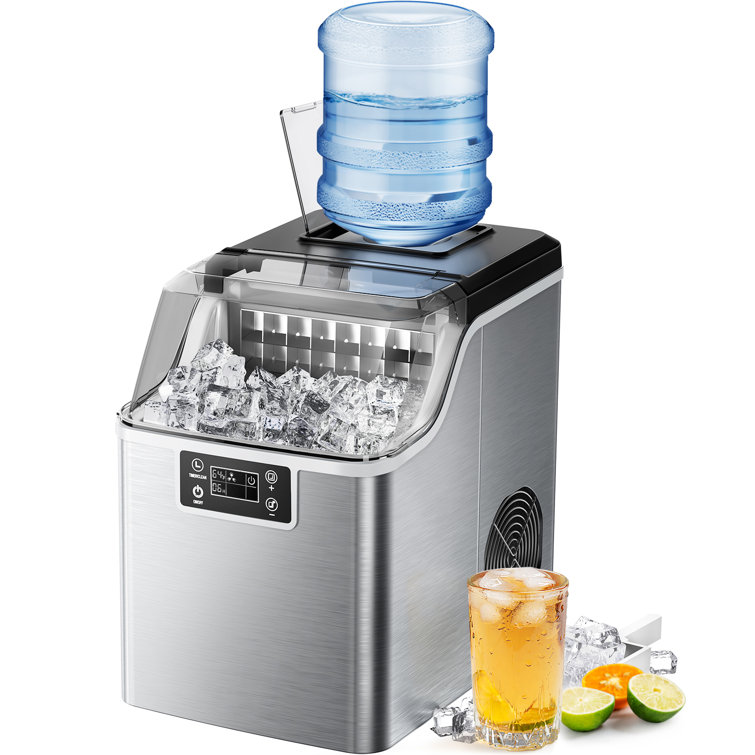R.W.FLAME 44 Lb. lb. Daily Production Square Ice Cube Countertop Ice Maker