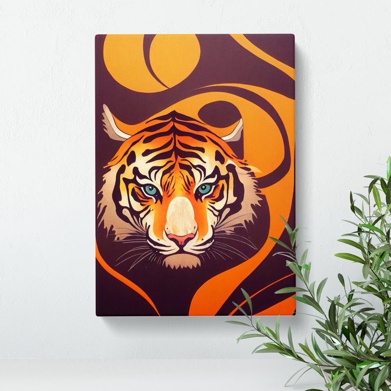 XV1022-4875X Unique Tiger Art No.2 Abstract - Print, 76cm H x 50cm W, No Matte, Wrapped Canvas