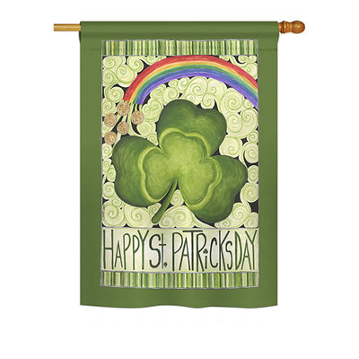 Soffit Double Sided 40 in. H x 28 in. W Polyester St. Patrick's Day House Flag