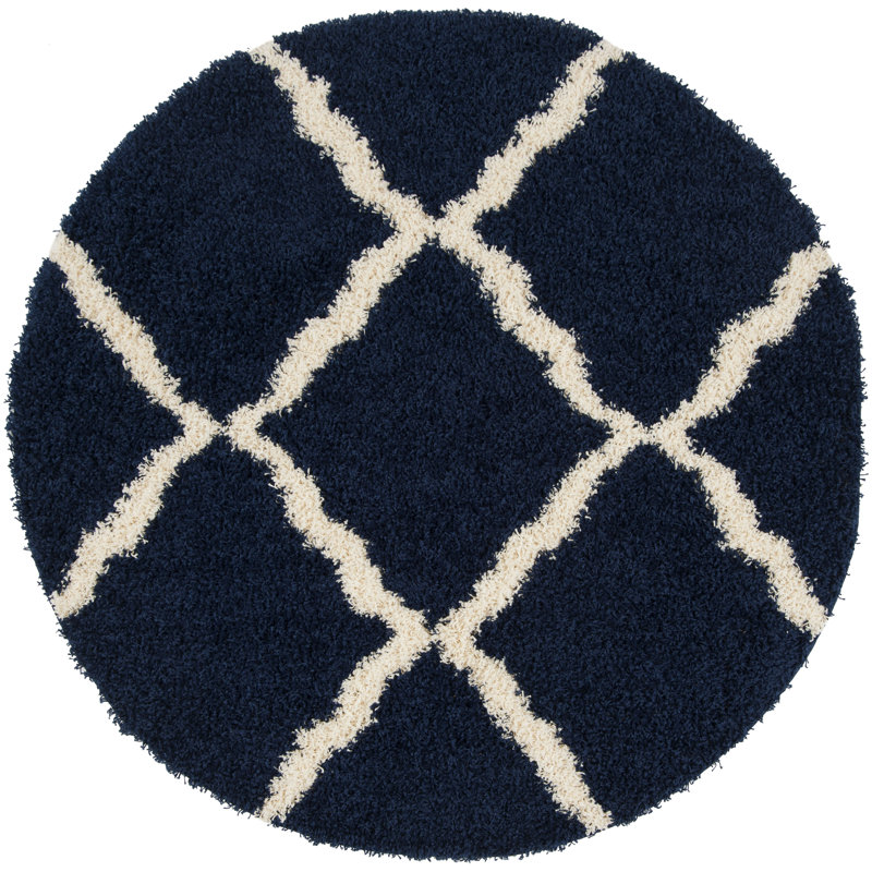 Tapis à poils longs Alonnah, Rond 10 pi