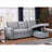 Sectional Sofa with Pull-Out Twin Sleeper &amp; Storage Chaise | Light Gray Linen