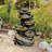 6-Tier Rainforest Waterfall Floor Fountain with Color-Changing LED Lights, 51", Gray  