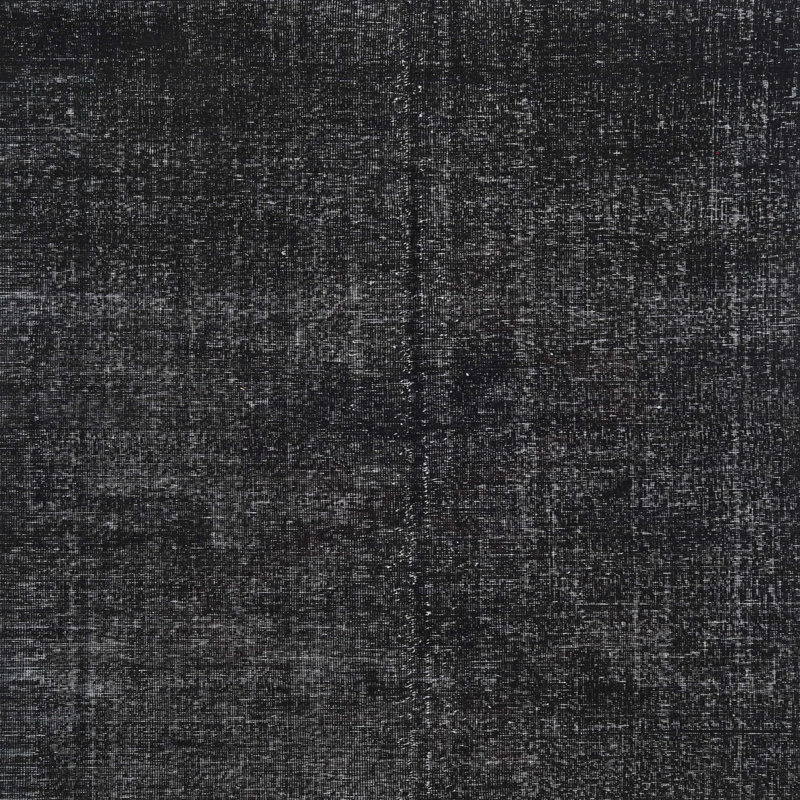 Tapis traditionnel gris foncé et noir, Rond 5 pi