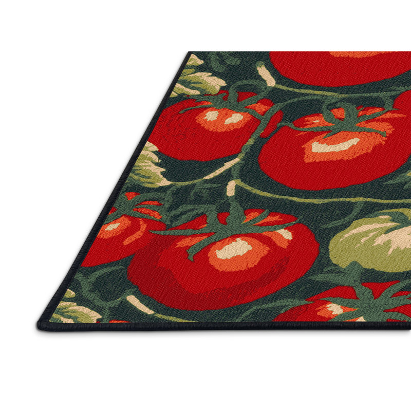  Tapis lavable avec tomates et raisins, Carré 5 pi