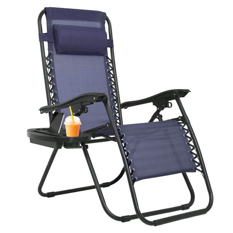 Chaise de patio pliante Zero Gravity Chair, Bleu
