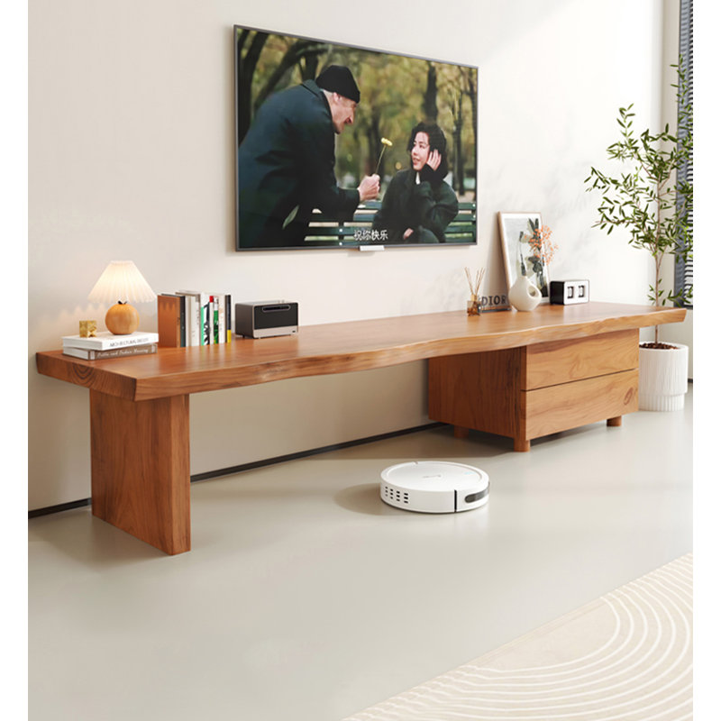 Meuble télé avec deux tiroirs Live Edge, 17.7" H x 78.7" W x 15.7" D