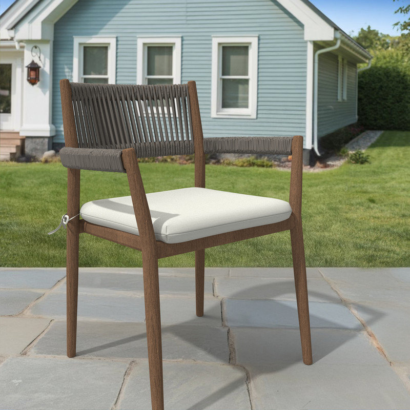 Sunbrella Square Dining Chair Cushions, 3" Foam Replacement Cushion, Canvas Natural