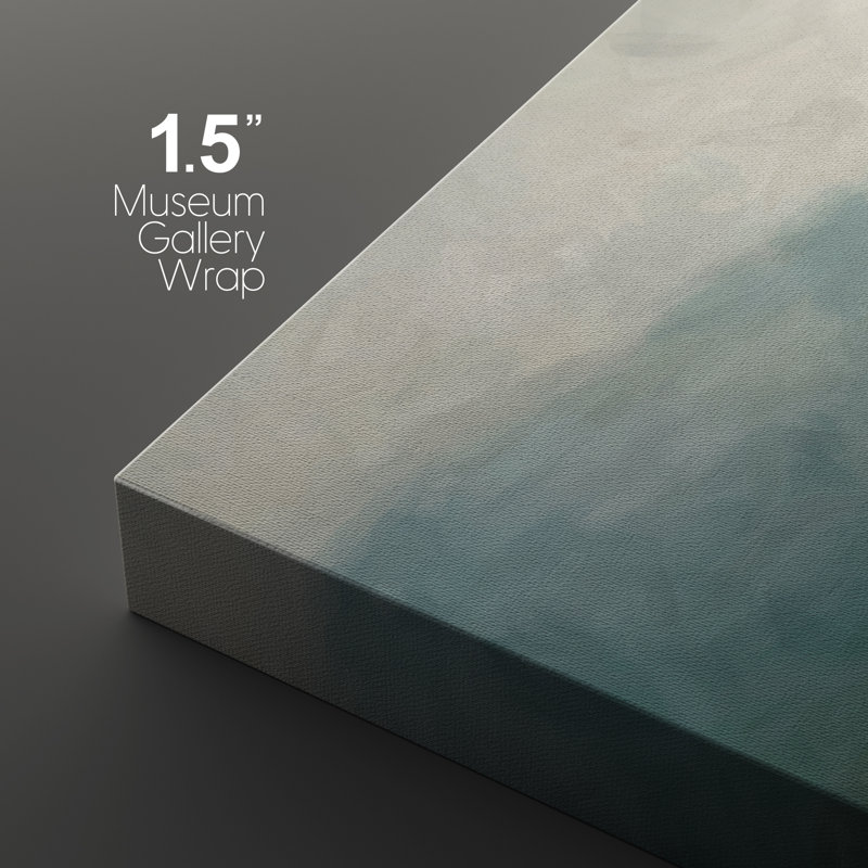 «Abstract Landscape Faux Texture Emerald Green Mountain Lake», reproduction d'art sur toile encadrée 3 pièces, Toile tendue