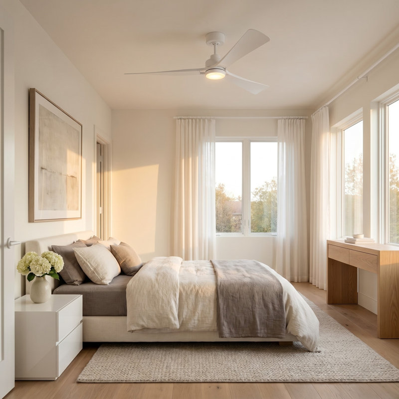 Trillium Smart 60 LED Ceiling Fan, Matte White, Matte White
