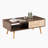 Boho Rectangle Coffee Table with Solid Wood Legs & Sliding Storage Drawer, Modern Living Room or Office Center Table-2106563071