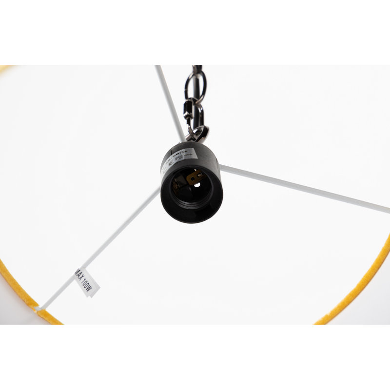 1 - Light Drum Pendant, Yellow/Dark Grey