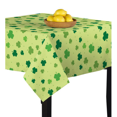 Caius Tossed Shamrocks Deep Forest Tablecloth