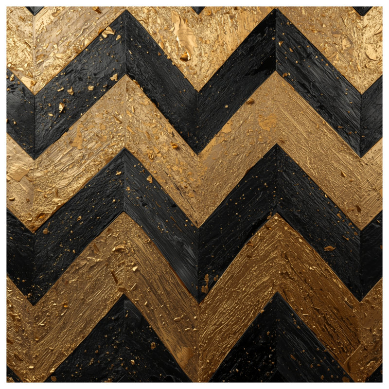 Housses de couette dorées à chevrons noirs, Lit simple