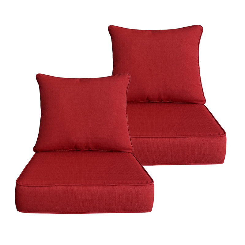 Deep Seat Chair Cushion Set of 2 - Chili, Chili