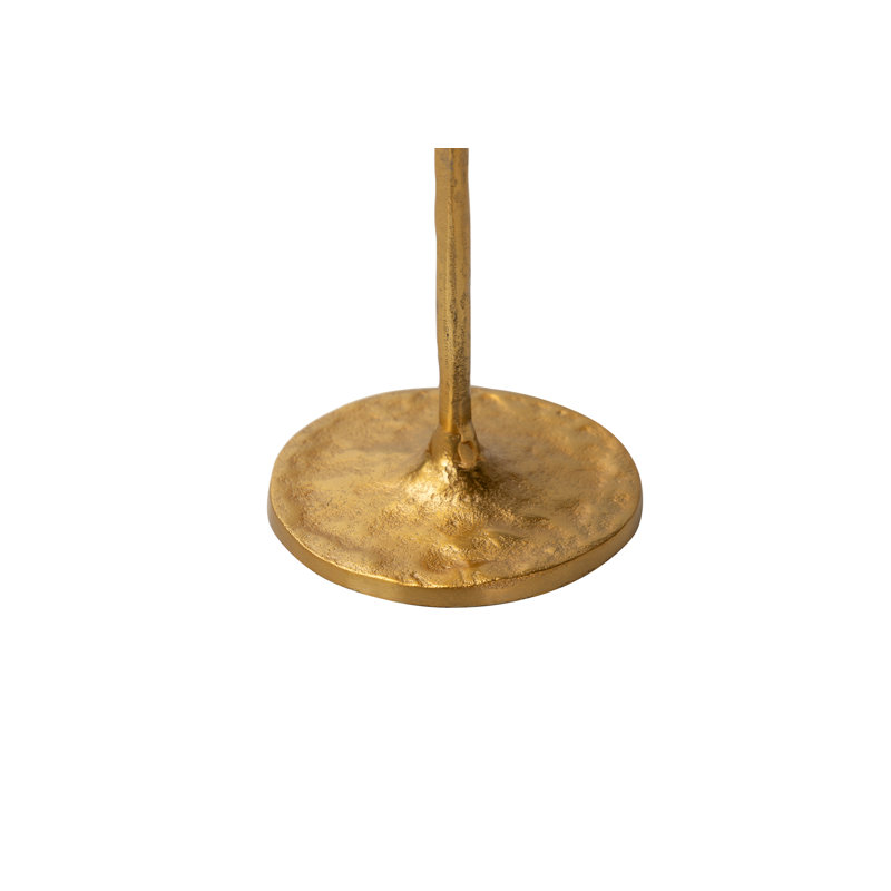 Aluminum Tabletop Candlestick, 41cm H x 14cm W x 14cm D, Gold