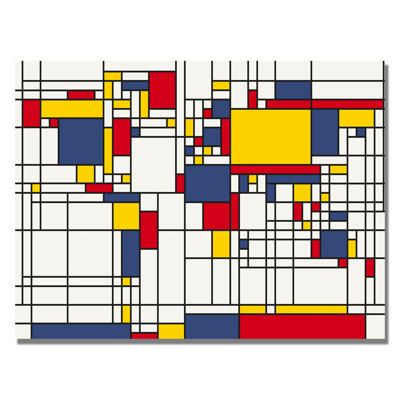 «Mondrian World Map» par Michael Tompsett, impression sur toile