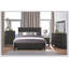 Lit à panneaux en bois de style transitionnel gris anthracite 1pc-2050897446
