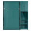 Lit escamotable mural simple avec bibliothèque, armoire supérieure, bureau extensible et rangement latéral, bleu sarcelle-193125916