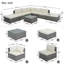 Ensemble de 8 meubles de patio pour l'extérieur, ensemble de canapé en osier de conversation de jardin, canapé simple combinable, coussins, osier-707990946