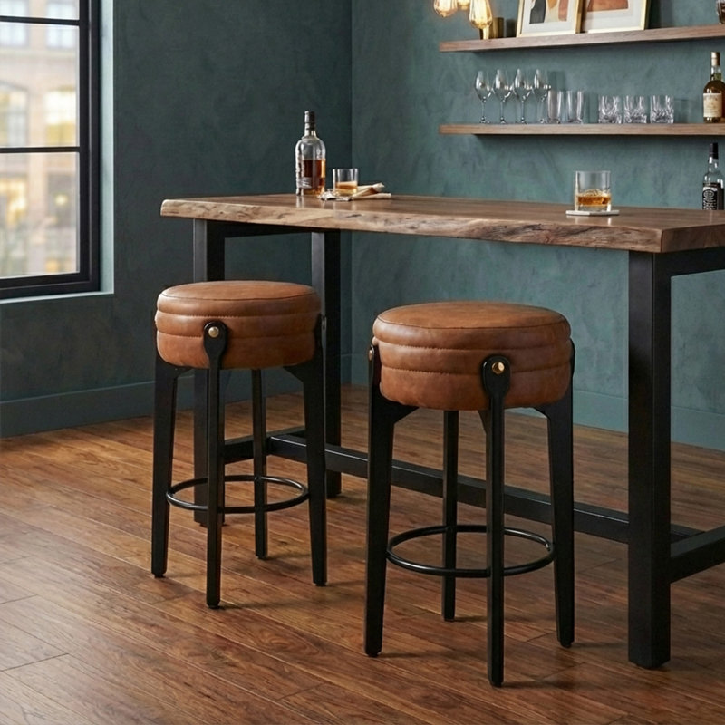 Tabourets de bar modernes Tabourets de comptoir rembourrés pour îlot de cuisine, Brun