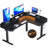  66" Height Adjustable L-Shaped Desk With Power Outlets and 3 Drawers-687522760