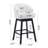 33.25" Swivel Counter Stools Set Of 2, Upholstered Counter Height Bar Stools With Solid Rubber Wood Frame, Backrest, Footrest, Armless Barstools For Home Bar, Kitchen Counter, Black + Beige-1173265887