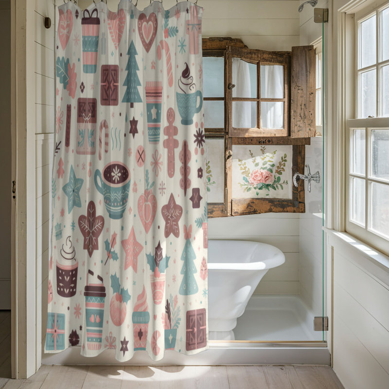 Rideau de douche doux 1 pièce Soft Festive, H 74 po x l 71 po