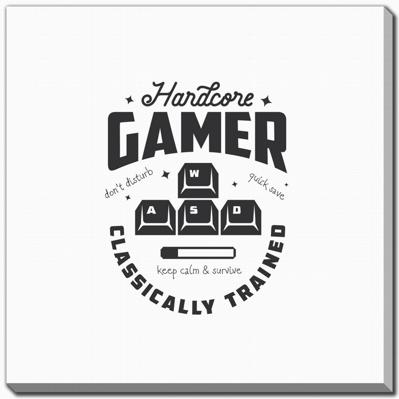 Art mural sur toile Hard Gamer, H 38 po x l 38 po