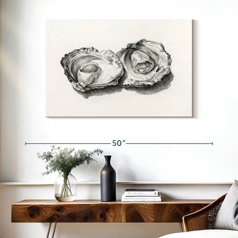 Yarlin Two Opened Oysters, 26" H x 39" W