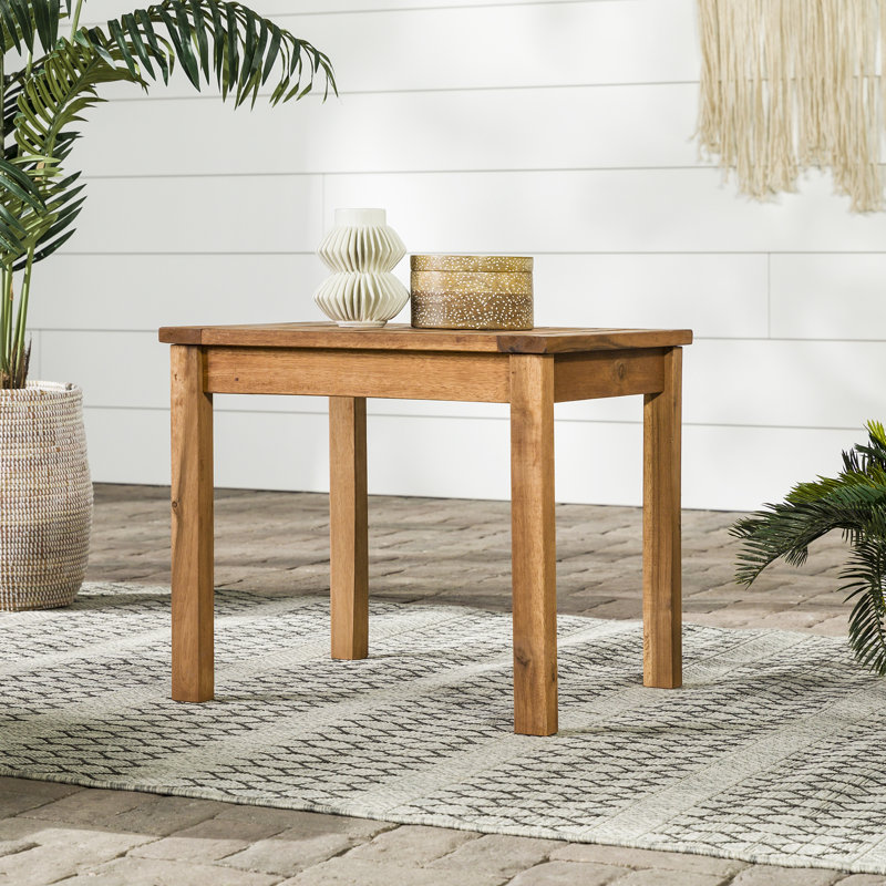 Square Acacia Outdoor Side Table , 20'' in. W 20'' in. D, Brown