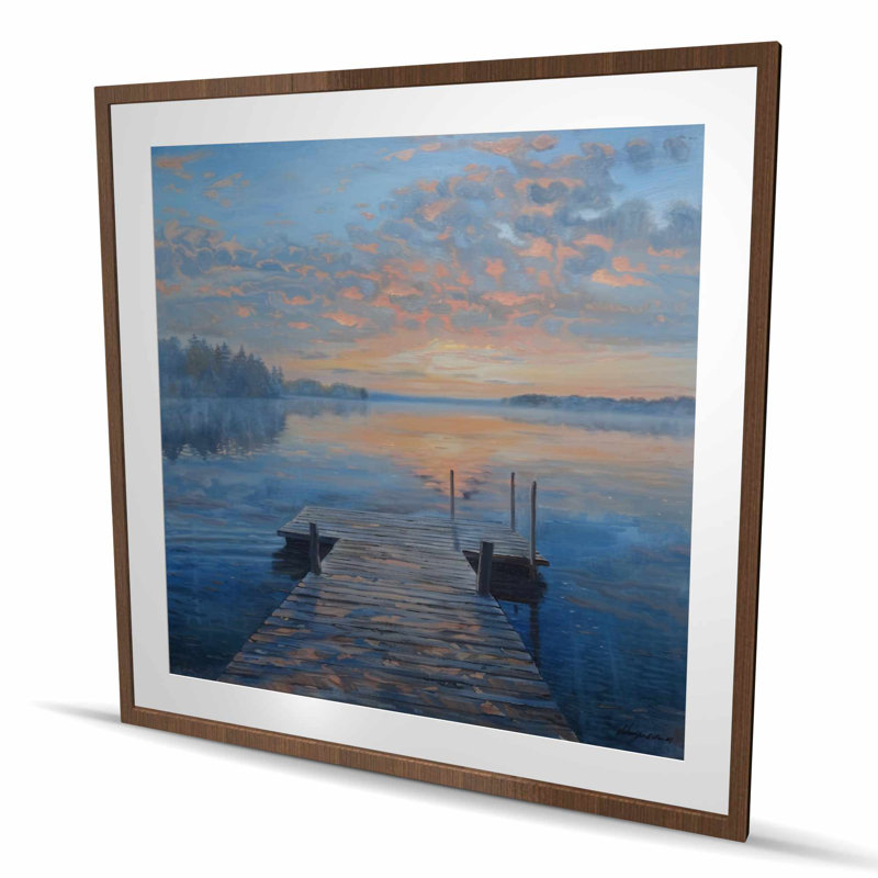 Calm Dock - Reproduction matte encadrée blanche pour la décoration intérieure