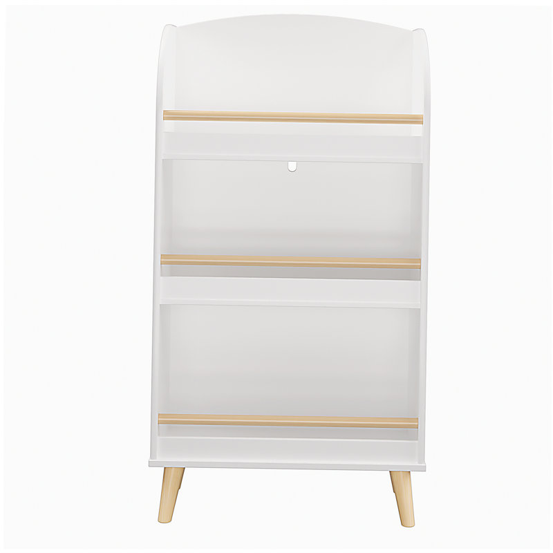 Bibliothèque, bibliothèque à 3 niveaux, organisateur de livres, rangement pour jouets, blanc