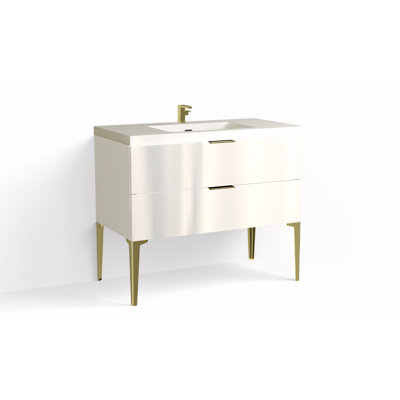 Avila 42" W Freestanding Single Bathroom Vanity with Dean Leg