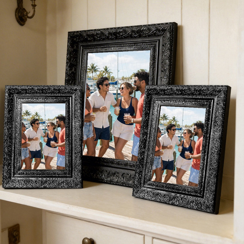 Cadre photo noir traditionnel 1 pièce 5 po x 7 po avec tablette