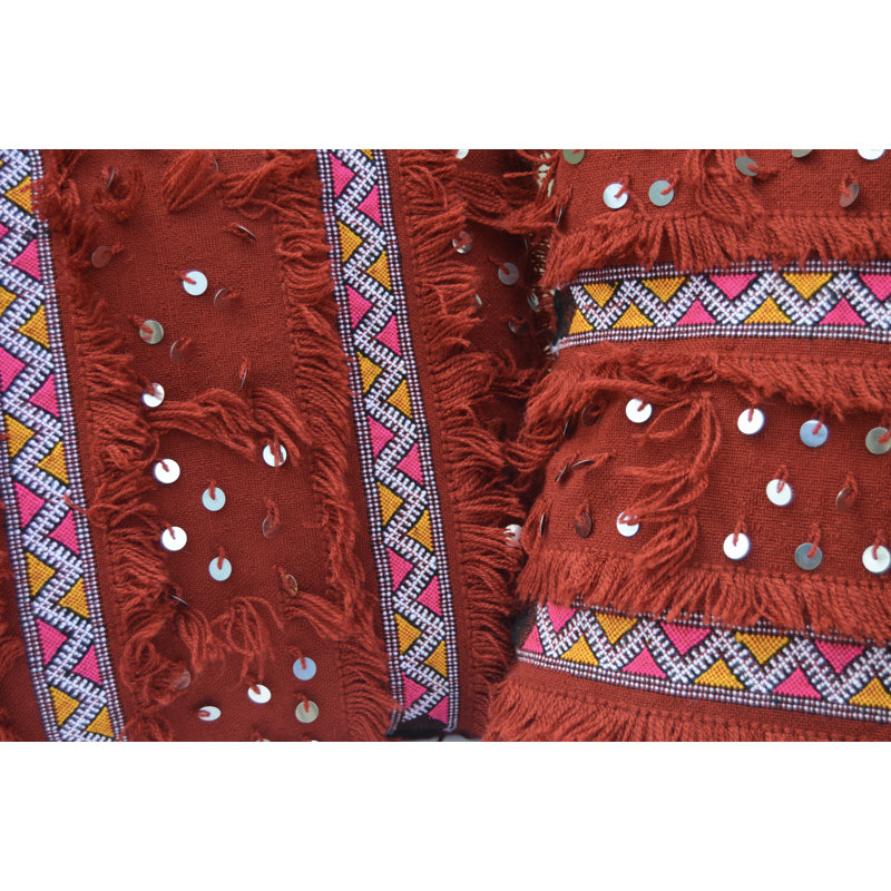 Rectangular Pillow Cover & Insert, Maroon/Pink/Red