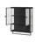 Modern Two-Door Wall Cabinet With Tempered Glass, Two-Tier Storage, Open Shelf, And Towel Rack For Versatile Home Use-1636462367