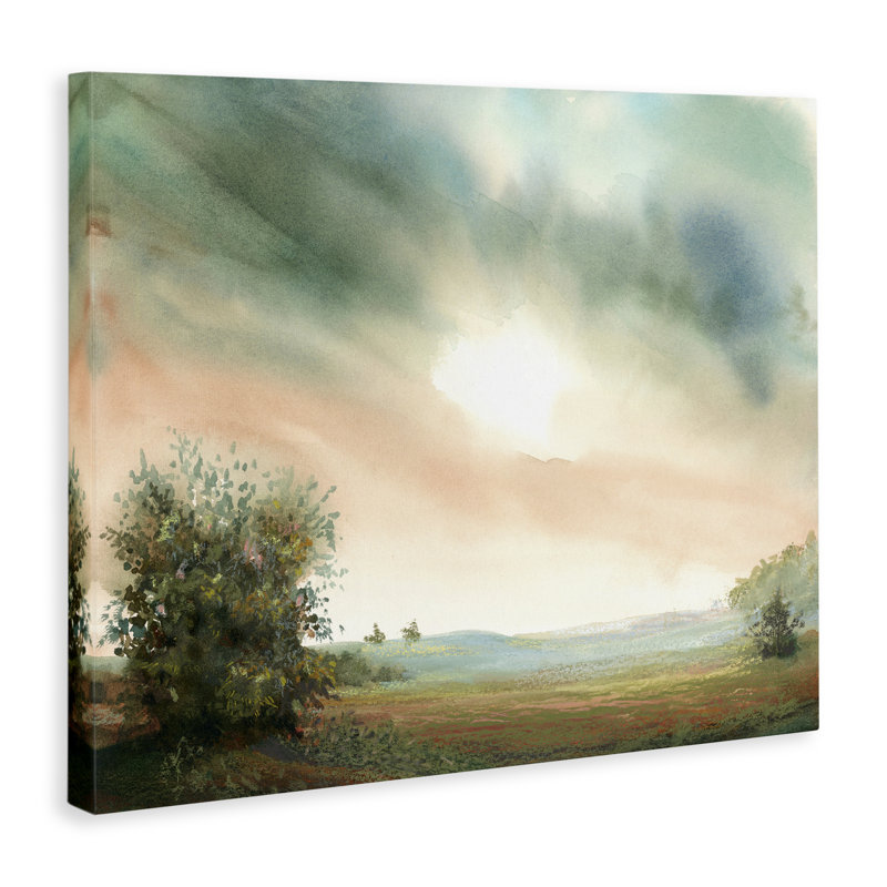 Lever de soleil sur une toile de fond pastorale, design par Ashley Davis, H 16 po x l 20 po