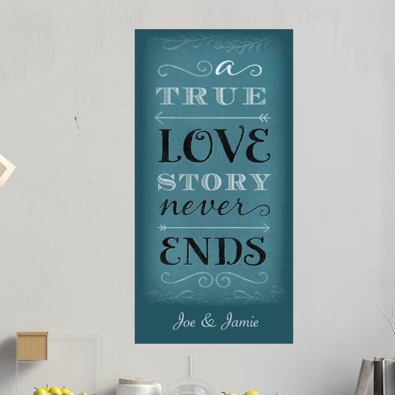 Décalcomanie murale « true love story » personnalisée, Oui
