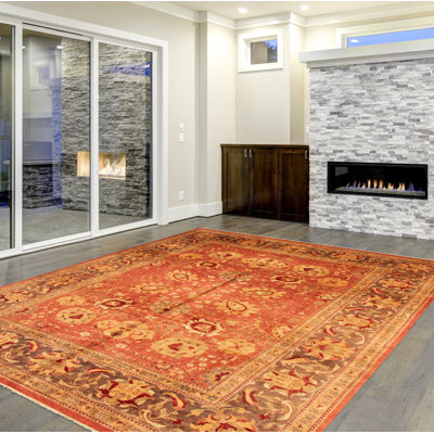 Yaak One-of-a-Kind Rectangle 9'9" X 13'2" New Age Wool Area Rug in Dark Copper