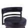 Deherrera Modern Swivel Counter or Bar Stool with Open Low Back and Footrest in Metal and Faux Leather