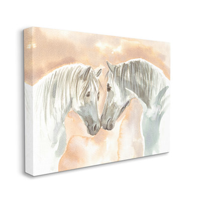Chevaux blancs qui touchent le nez Orange / blanc / brun clair