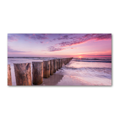 Wooden Breakwater - Wrapped Canvas Print