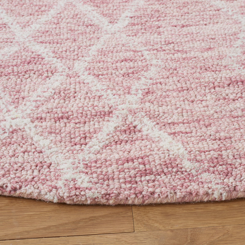 Gilligan Hand Tufted Indian Wool And Cotton With Latex Geometric Rug, Rectangle 5' x 8'
