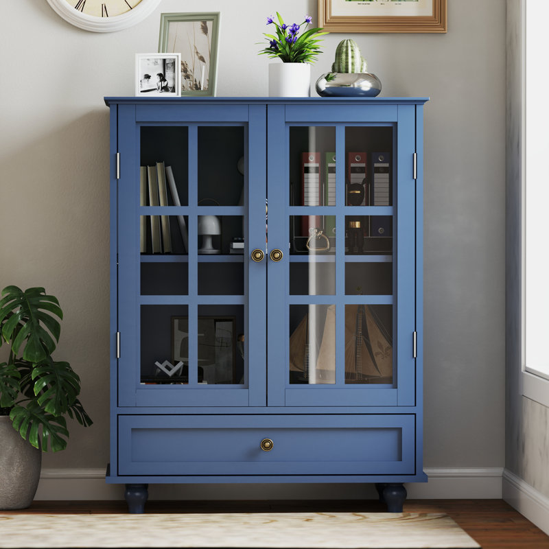 Armoire de rangement moderne en bois pour le salon, le vestibule, le couloir et l'entrée, Bleu